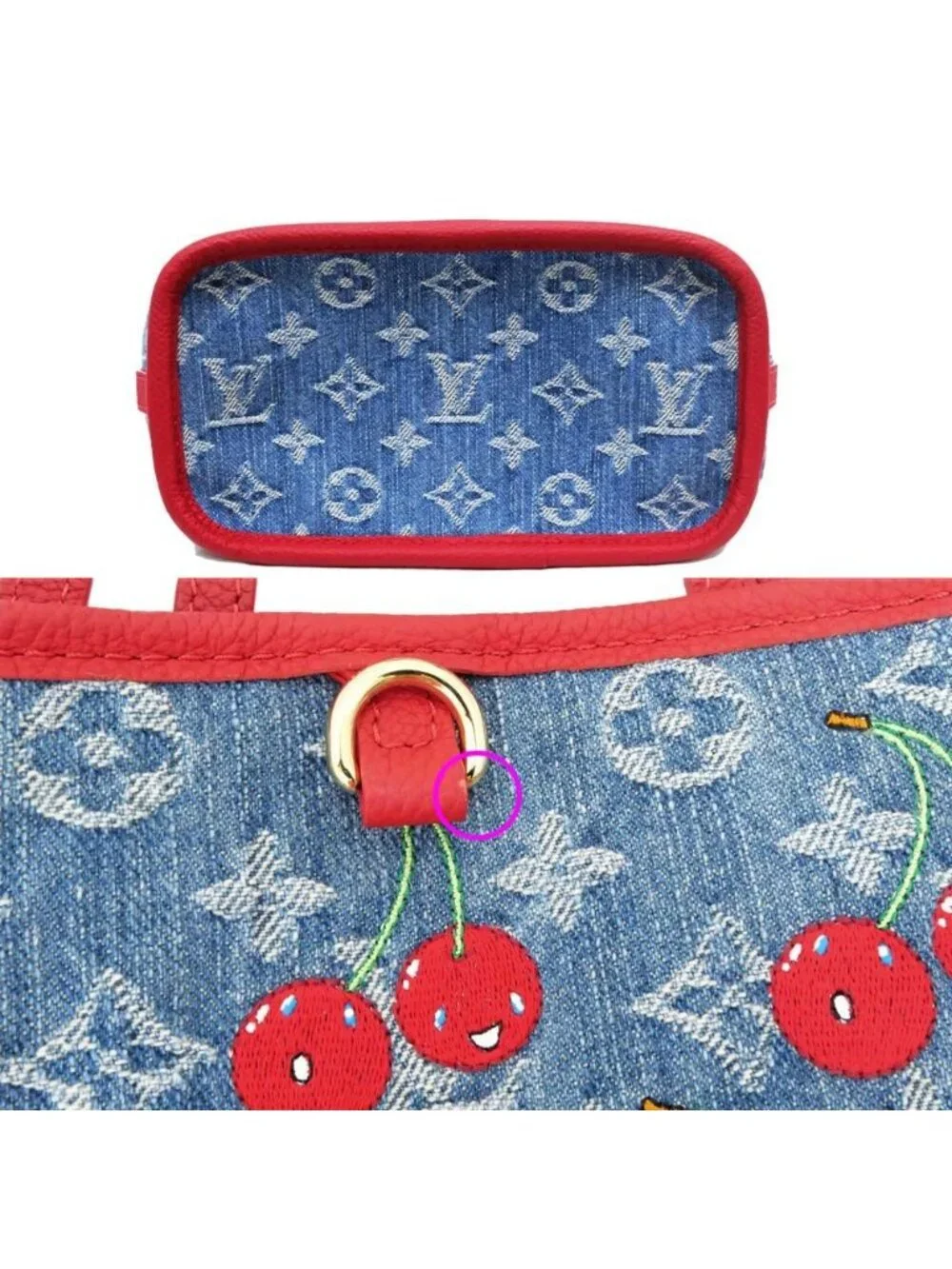 Louis Vuitton Neverfull Inside Out BB LV x Takashi Murakami Handbag Blue